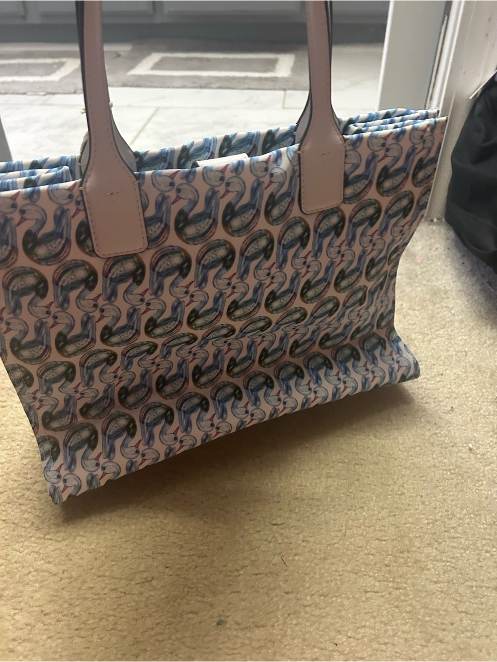 NWT TORY BURCH ELLA printed tote in swan 🦢 print! - Picture 5 of 16